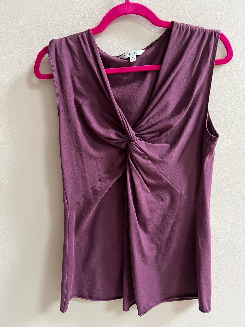 CAbi Plum/Purple/Burgundy Twist-Front Sleeveless Tank Top